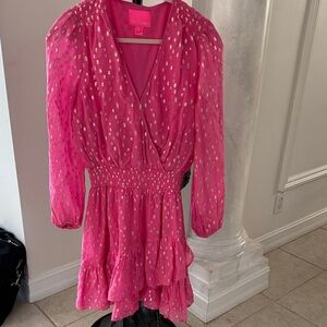 Lilly Pulitzer Vibrant Pink Dress with Gold Details